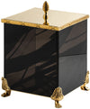 Cristal&Bronze Obsidienne "Chiseled" Footed Storage Bin