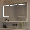 Mirror Luxe 48" Three Door Mirrored LED Medicine Cabinet, Natural Anodized Aluminum