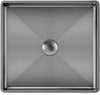 Whitehaus Noah Plus 15" Square Drop-In Stainless Steel Bathroom Sink with Center Drain