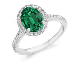 Emerald Ring with Diamond Band