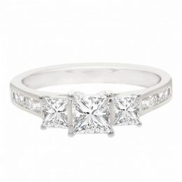 fancy shape engagement rings - princess