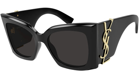 SL M119 Blaze Saint Laurent occhiale da sole in nero con monogramma Cassandre in oro
