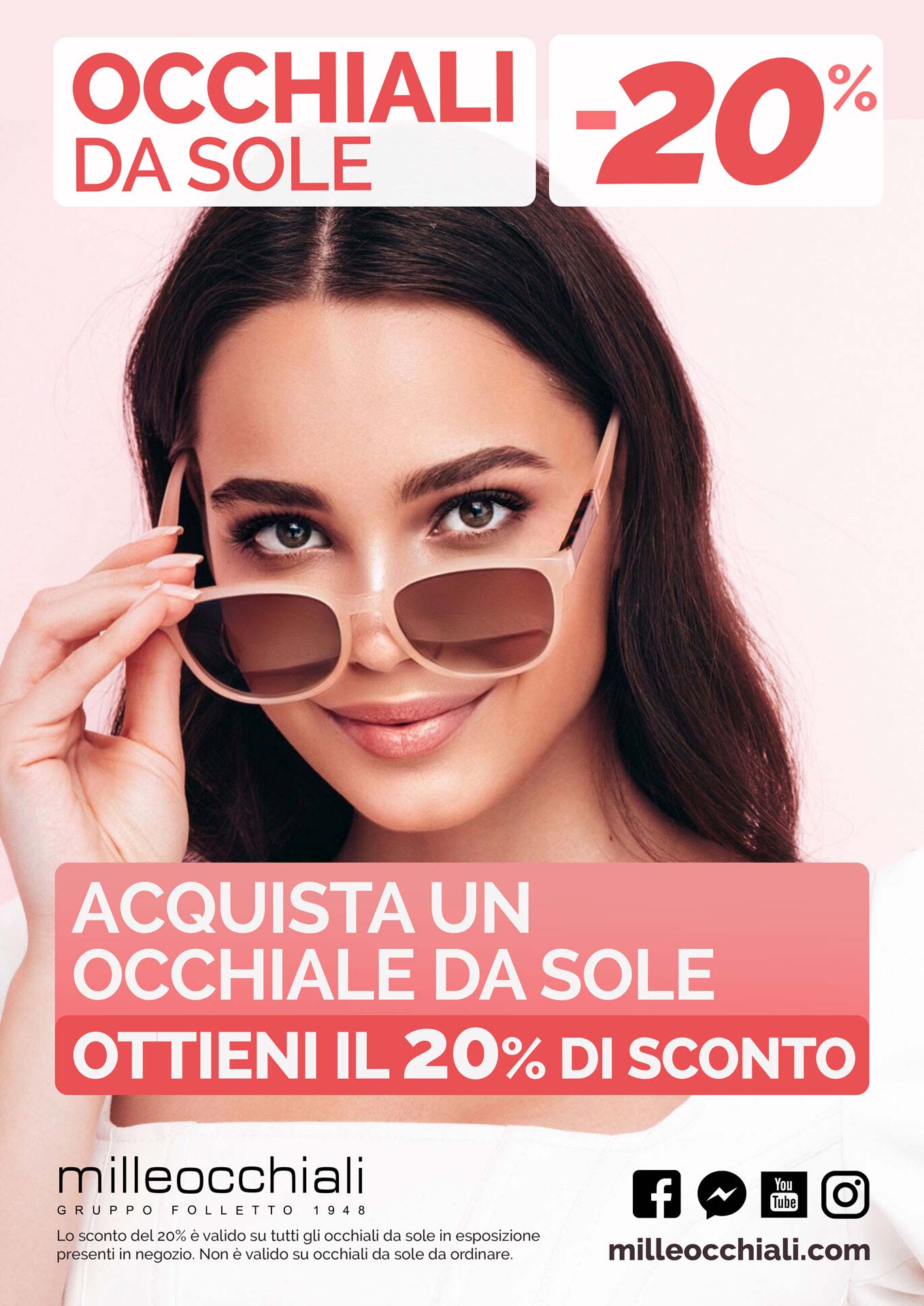 Promozione occhiali da sole sconto del 20%