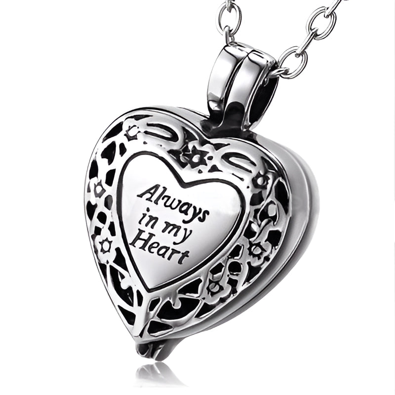As-halsketting: "Always in my Heart" zelf vullen met As - Hartje
