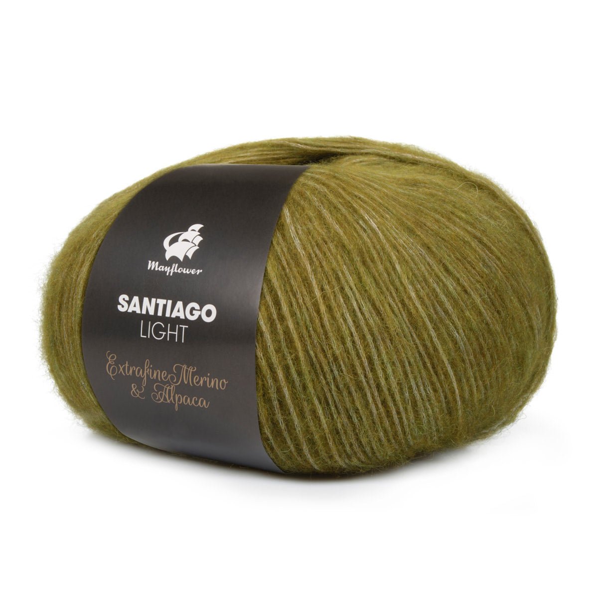 Se Mayflower Santiago light garn - 019 Mørk Oliven 461019 hos Gaia Garn ApS