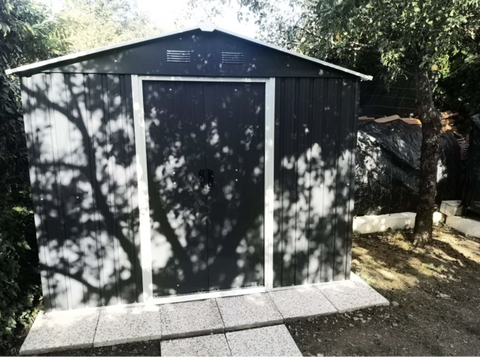 Dark Grey Metal Shed