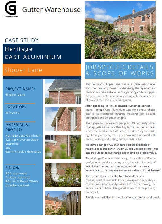 Aluminium Guttering Case Study Doc