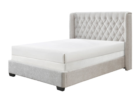 Danbury White Boucle Queen Upholstered Storage Panel Bed - Bien Home  Furniture & Electronics