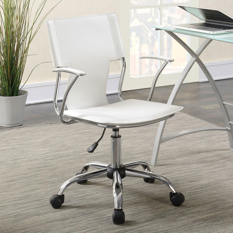 Cruz Upholstered Office Chair with Padded Seat Grey and Chrome