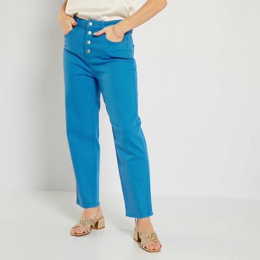 High-waisted Mom Jeans - Blue