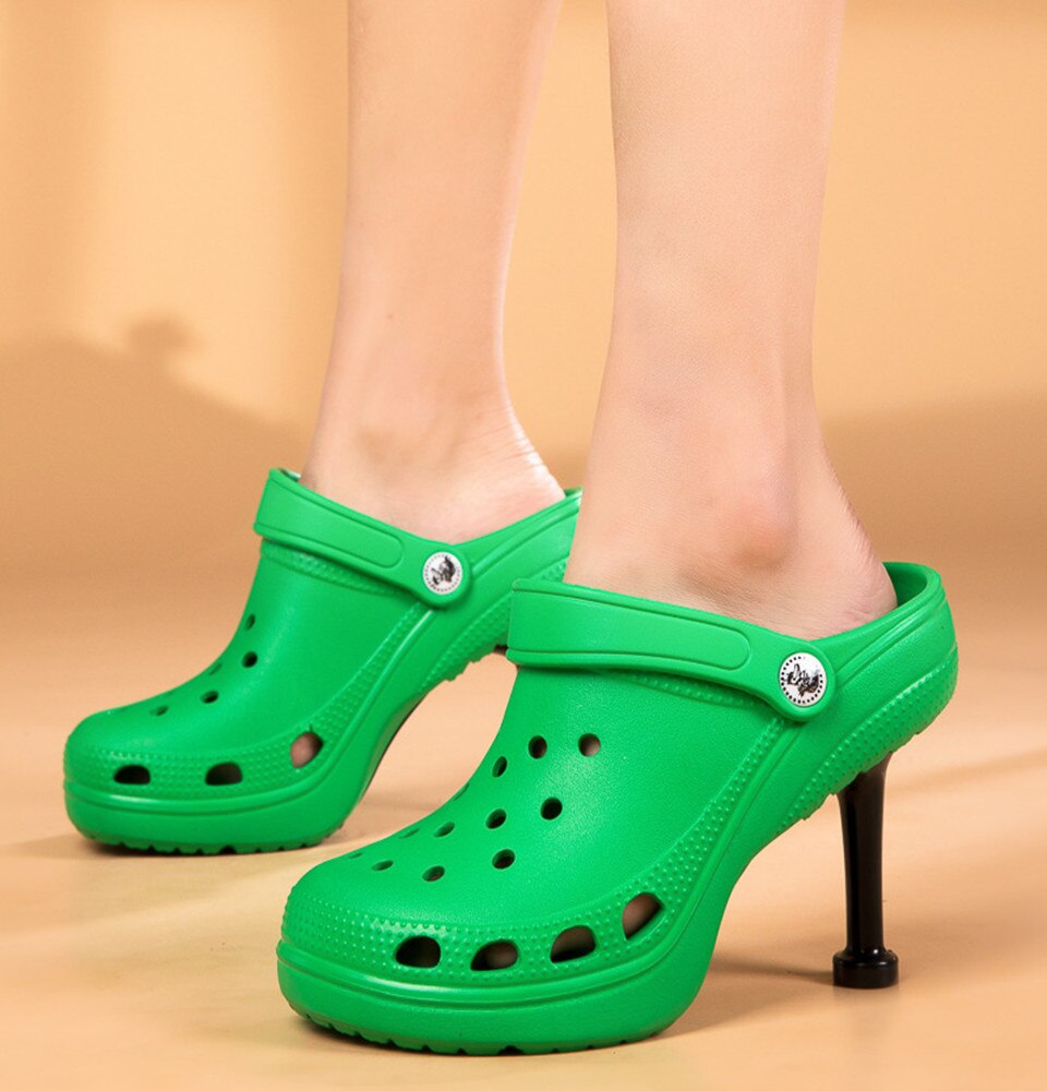 Soft and Feminine: Women's Summer Sandals High Heel Crocs Clogs Sandal –  grogu youda