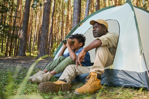 Father and son Camping with Boxio