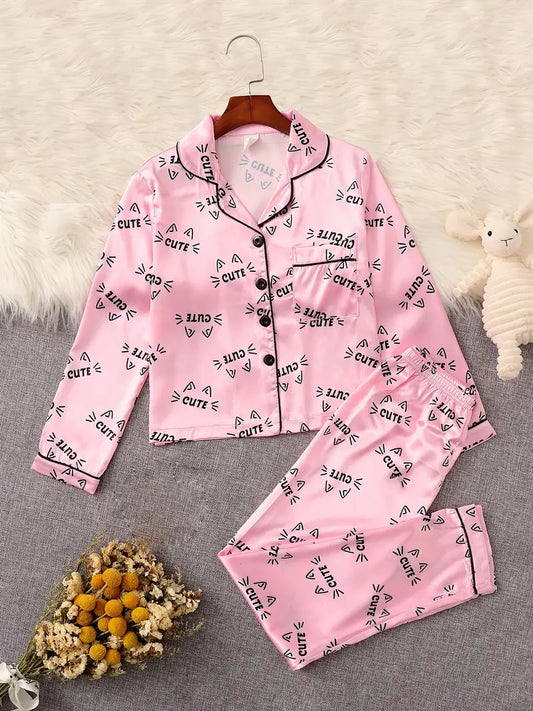 Pink Silk Bows Pajamas – Just For Babes