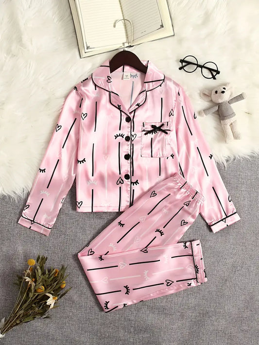 Pink Silk Bows Pajamas – Just For Babes