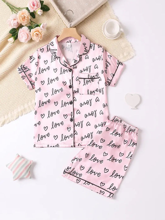 Pink Silk Bows Pajamas – Just For Babes