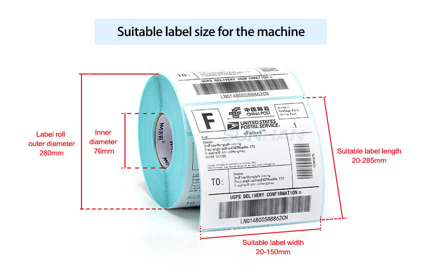 label roll size of bottle cap and body labeling machine