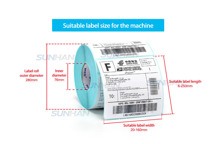 Label Roll Size of Bottom Side Labeling Machine