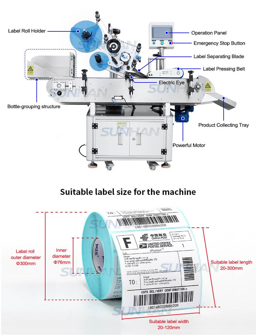 Machine Component of Vial Sticker Labeling Machine