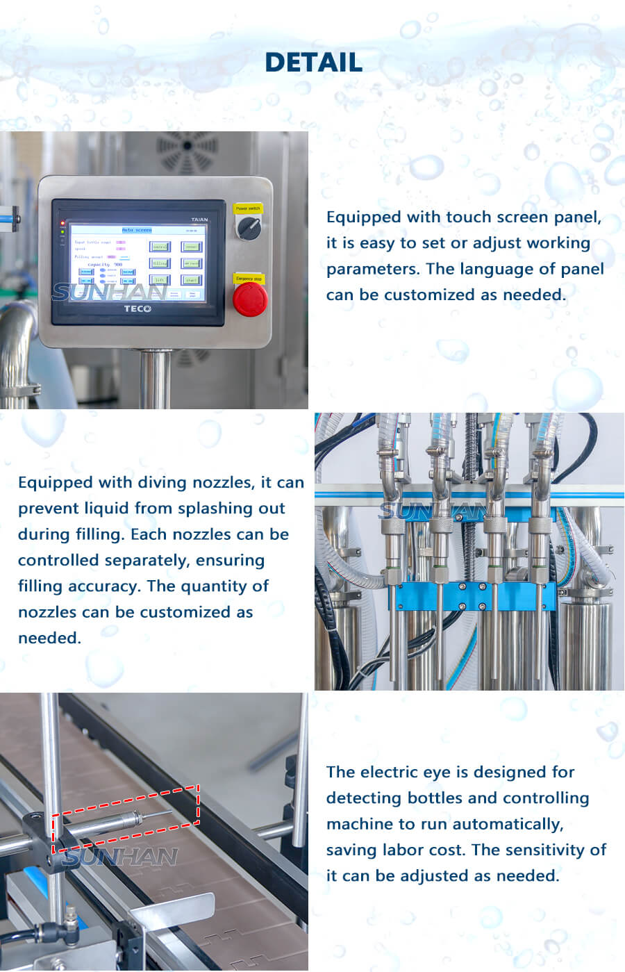 machine details of servo liquid filling machine