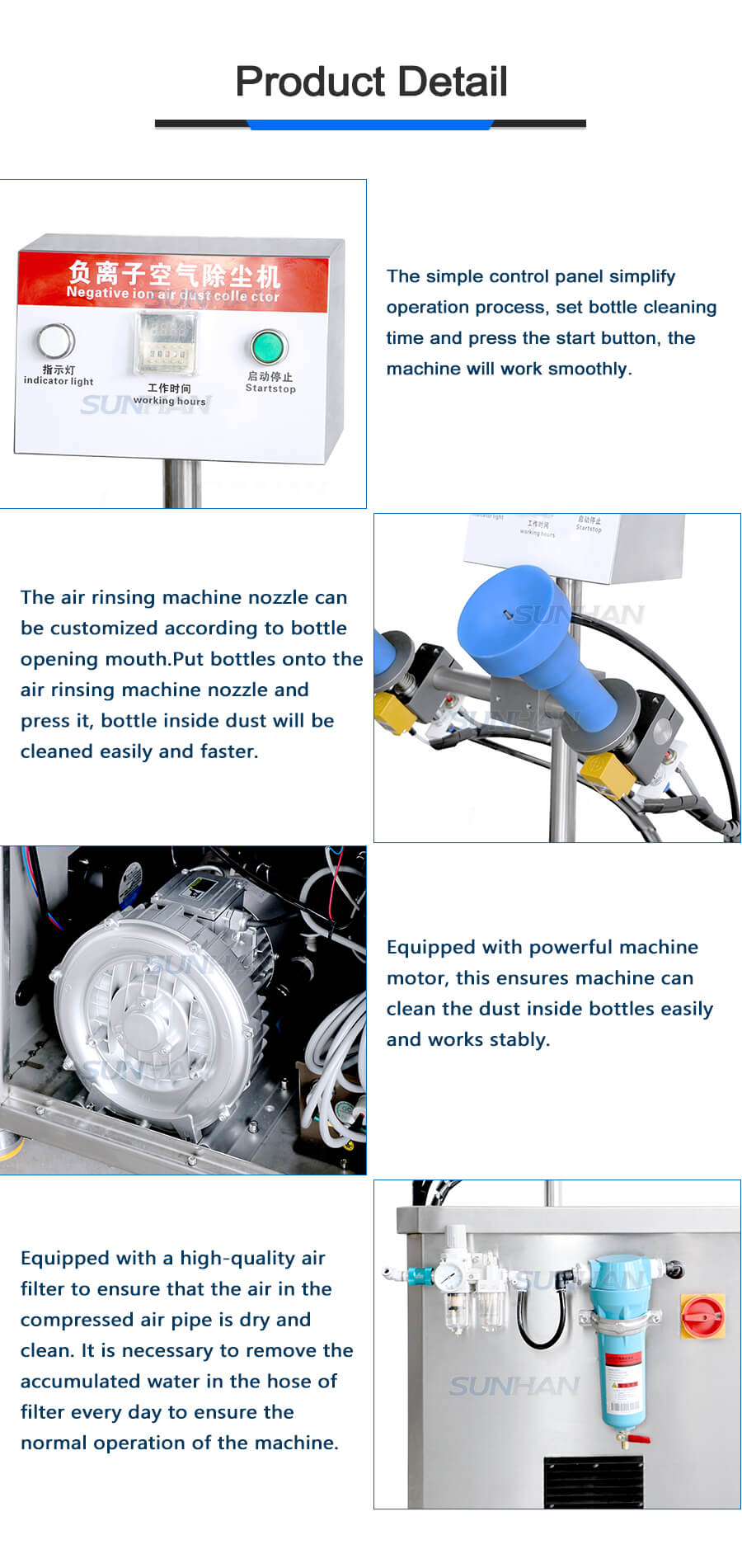 machine details of bottle air rinsing machine