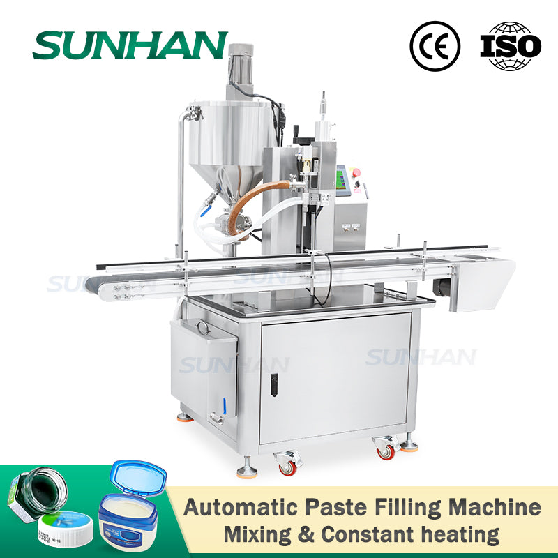Automatic Piston Pump Viscous Liquid Ointment Cosmetic Cream Filling Machine Shoes Wax Filler With Consistent Heater