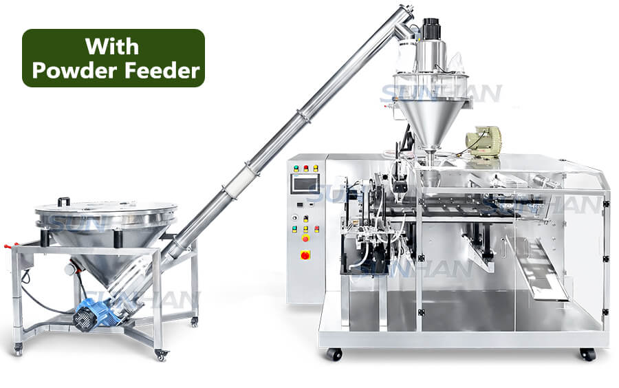 powder pouch filling sealing machine with feeder