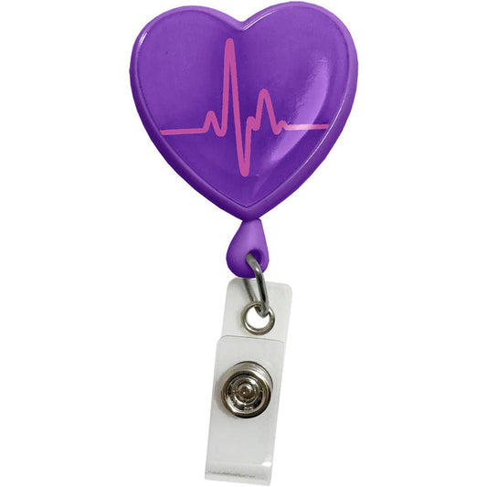 LGBT ID Nurse RN Retractable Badge Reel ID Holder - EKG Heart Rhythm