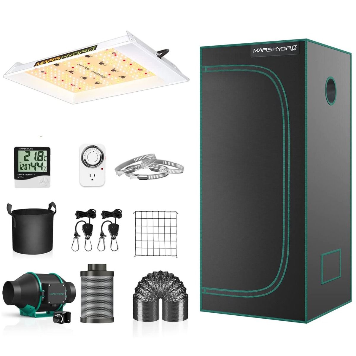 Mars Hydro TS 600 LED Grow Light + 2’X2′ Complete Indoor Grow Tent Kits