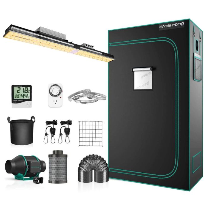 Mars Hydro SP-3000 LED Grow Light + 2’X4’ Indoor Complete Grow Tent Kits