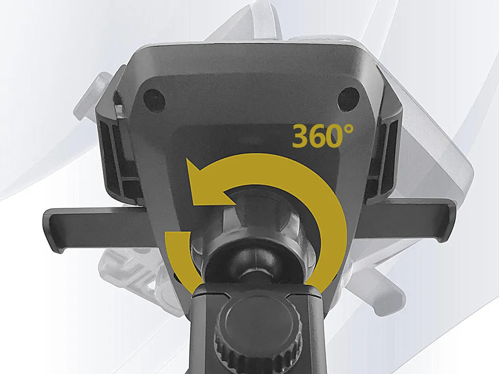 Rotação 360° e compatibilidade universal