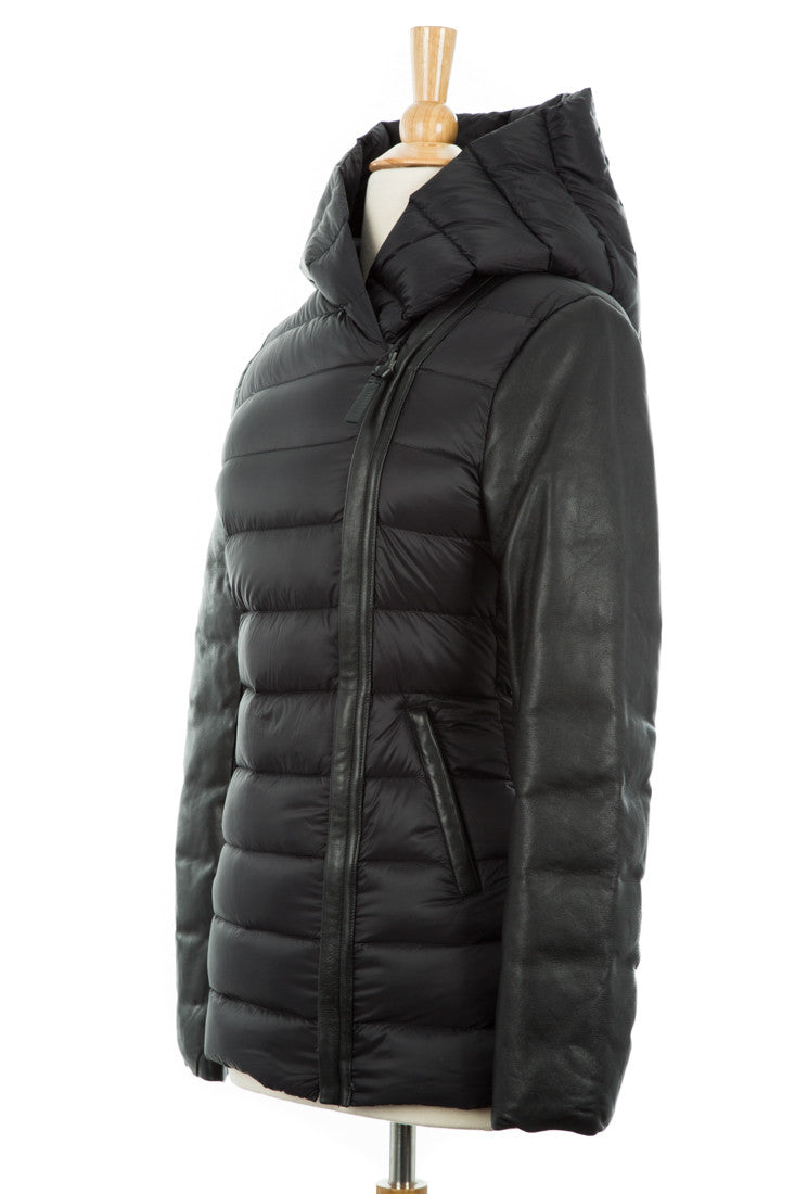 Rudy Down Jacket With Leather Trim