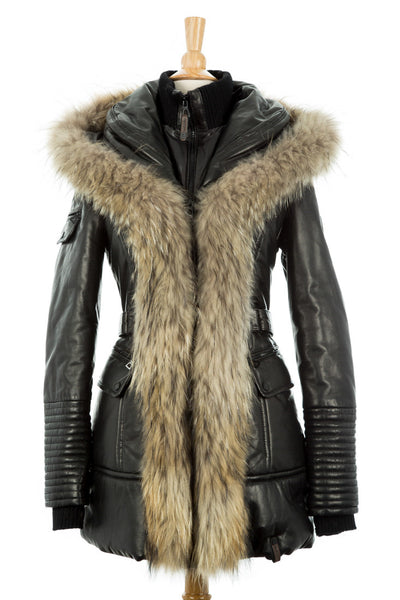 Jenny Leather Parka With Fur | Rudsak | Coat, Jacket – Dejavu NYC