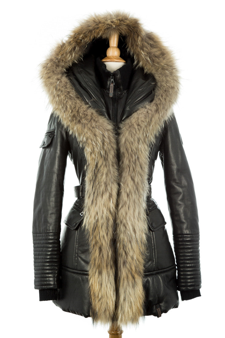Jenny Leather Parka With Fur | Rudsak | Coat, Jacket – Dejavu NYC