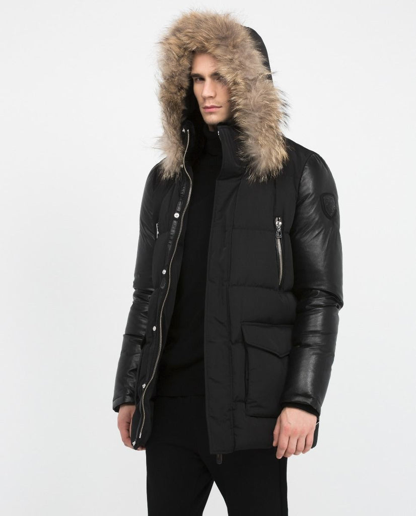 Calcot Leather Sleeved Bomber Jacket | Rudsak | Jacket– Dejavu NYC