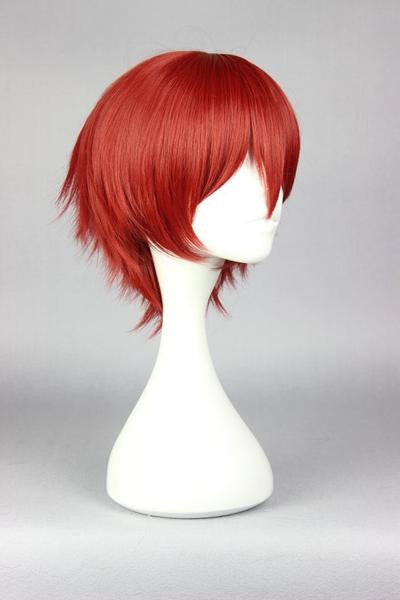 dark red cosplay wig