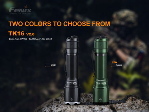 Fenix TK16 V2 in black and tropic green
