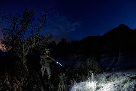 Fenix flashlight used while hunting