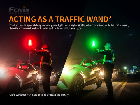 Fenix TK26R as a colored traffic wand