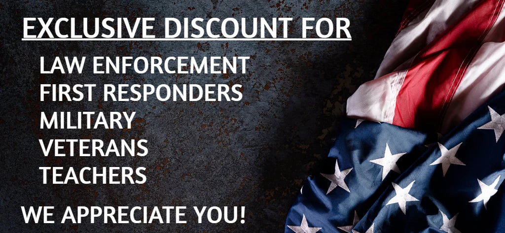 Military, veteran, first responders, law enforcement, and teachers discount