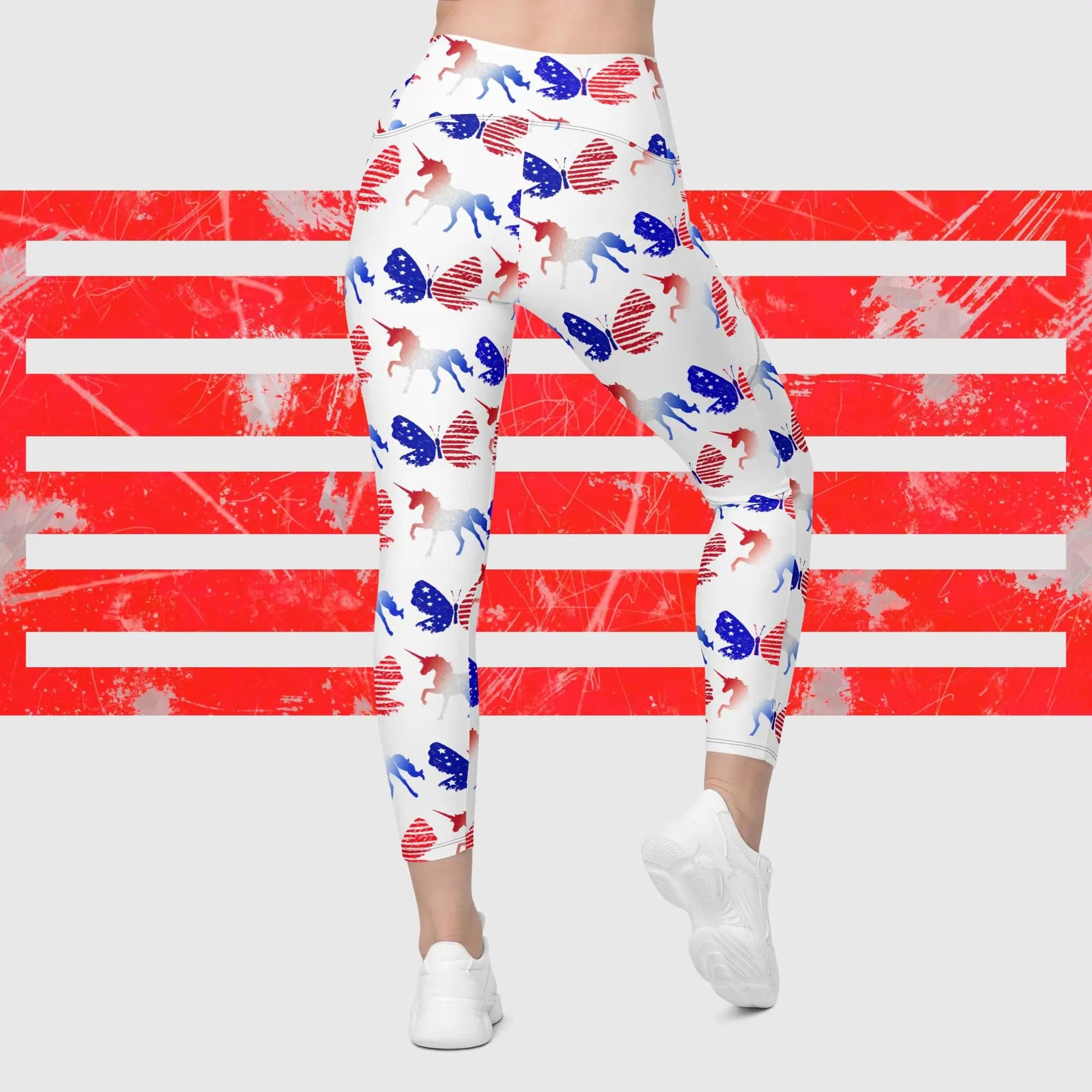 Zebra Leggings- Red, White, & Blue – Research and Design