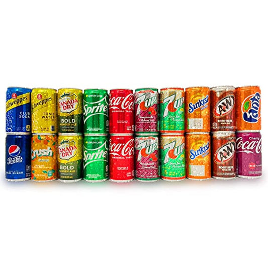  Mini Soda Multi flavor, variety, 7.5 Fl Oz (Pack of 18) :  Grocery & Gourmet Food