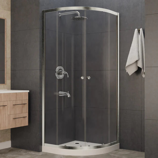 Anzzi Mare 35 in. x 76 in. Framed Shower Enclosure with Tsunami Guard in Brushed Nickel