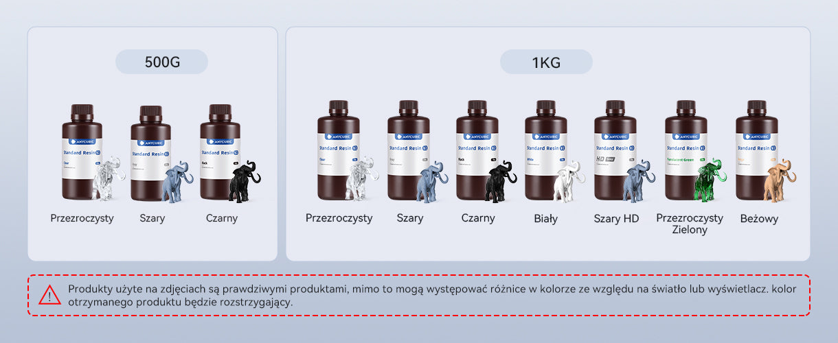 Anycubic Standardowa Żywica V2 - Resin Color