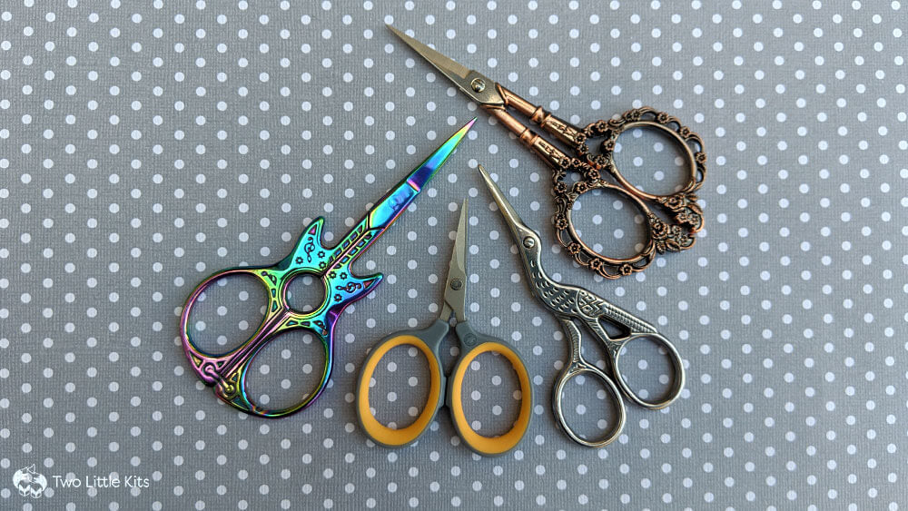 Some pairs of embroidery scissors