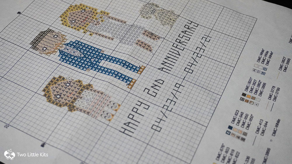 An example of a stitch people cross-stitch pattern