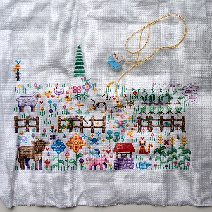 "Farming Magic" stitch-along progress