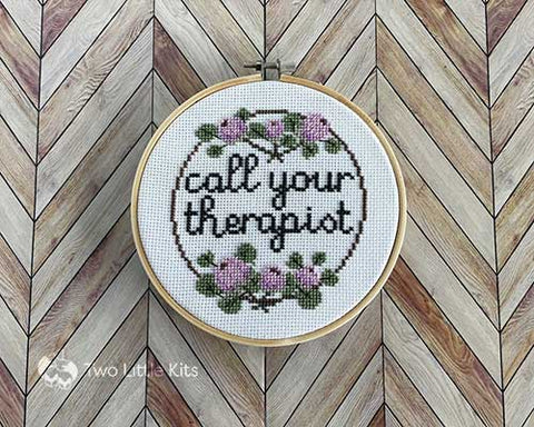 "Call Therapist" cross-stitch pattern
