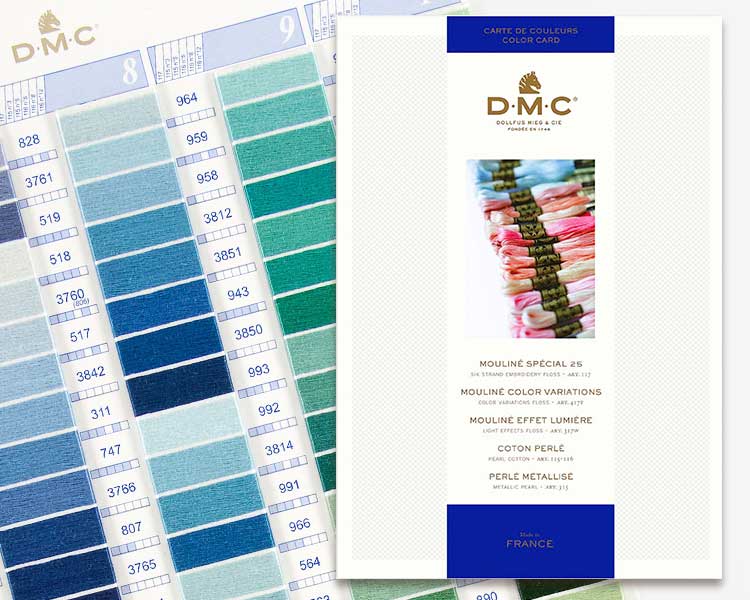 The DMC thread colour card