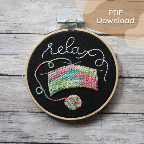 'Let's Relax' - Embroidery pattern