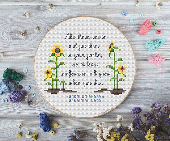 "Sunflower Seeds" - Cross-stitch PDF Pattern